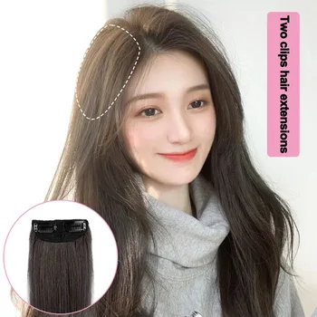 

DIANQI invisable layered seamless haircut hair pieces fringe hair extensions top knot side-swep hair clip-on piece