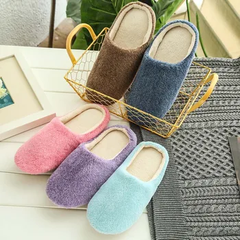 

Slippers For Bedroom Women Indoor House plush Soft Cute Slippers Shoes Non-slip Floor Home Slippers Women Slides zapatos hombre