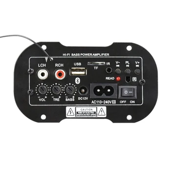 

220V 50W Car Bluetooth HiFi Bass Stereo Audio Amplifier USB TF MP3 FM + Remote