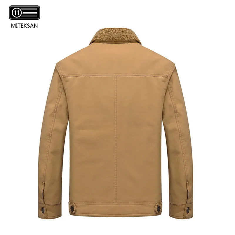 Men Jacket and Coat Trendy Warm Fleece Thick Warm Male fur collar Army Jacket Outwear Male acket Thicken Warm Winter Coats plus