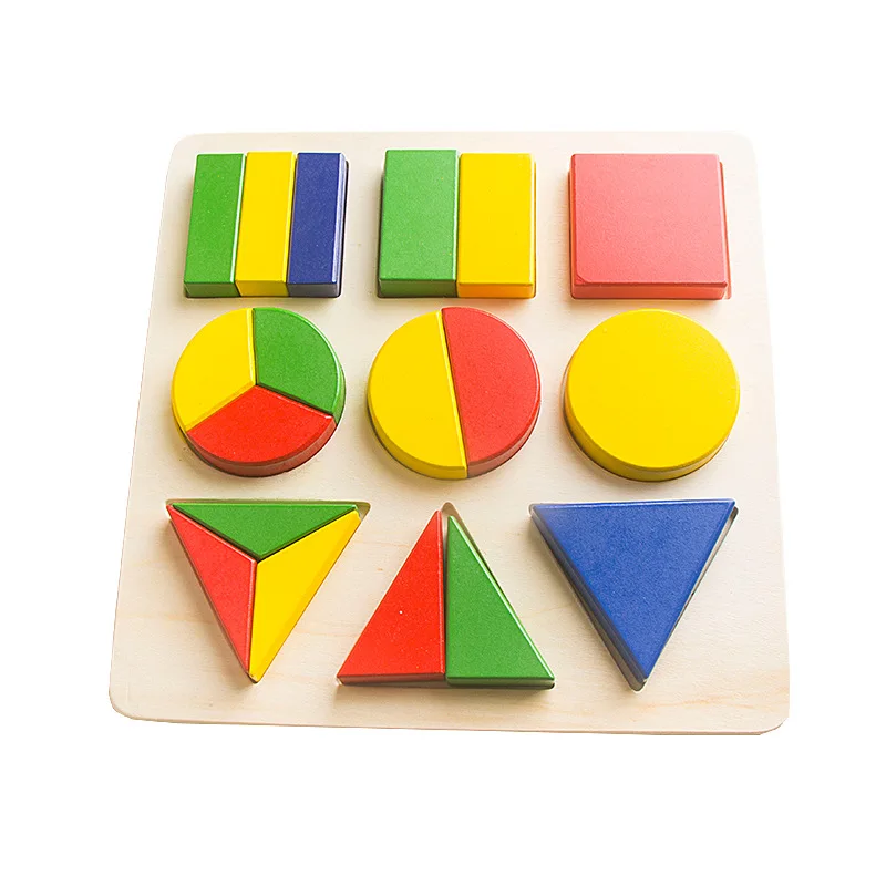 Деревянные развивающие геометрические формы когнитивные цветные головоломки Младенцы Дети деревянные стерео Раннее Образование