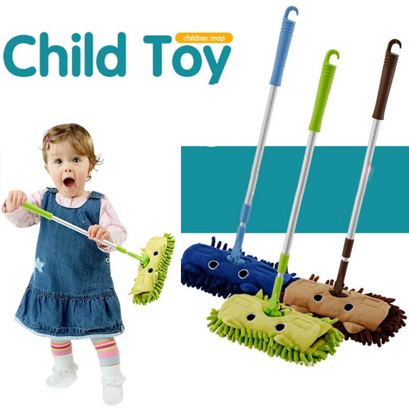 

Child Spin Mop Broom Dustpan Set Baby Mini Sweeping House Cleaning Toys Set Telescopic Tablet Drag Pretend Play Sweeper