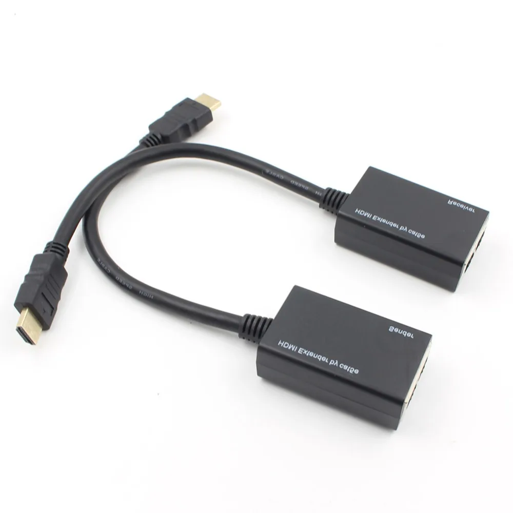 

HDMI Over RJ45 CAT5e CAT6 LAN Ethernet Balun Repeater Extender Up To 100ft 1080P