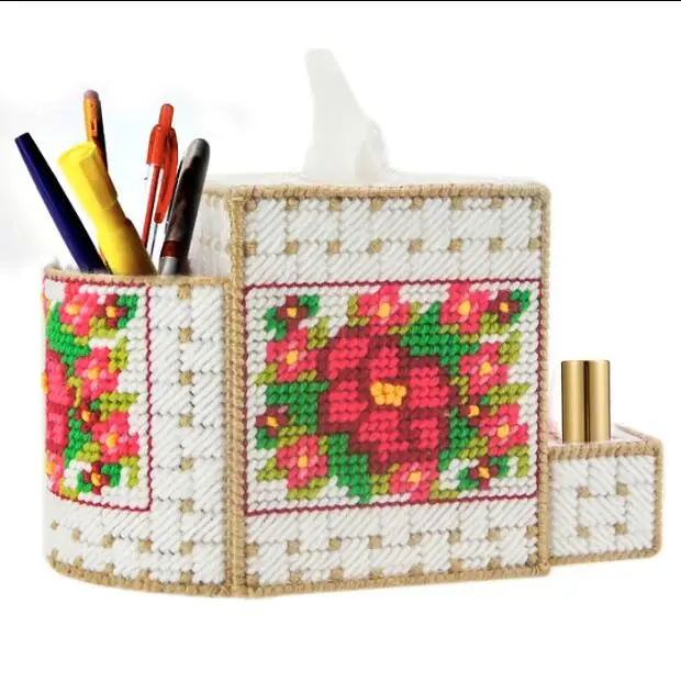 Коробка для хранения салфеток 12x12x14 см Набор вышивания набор рукоделия вязания