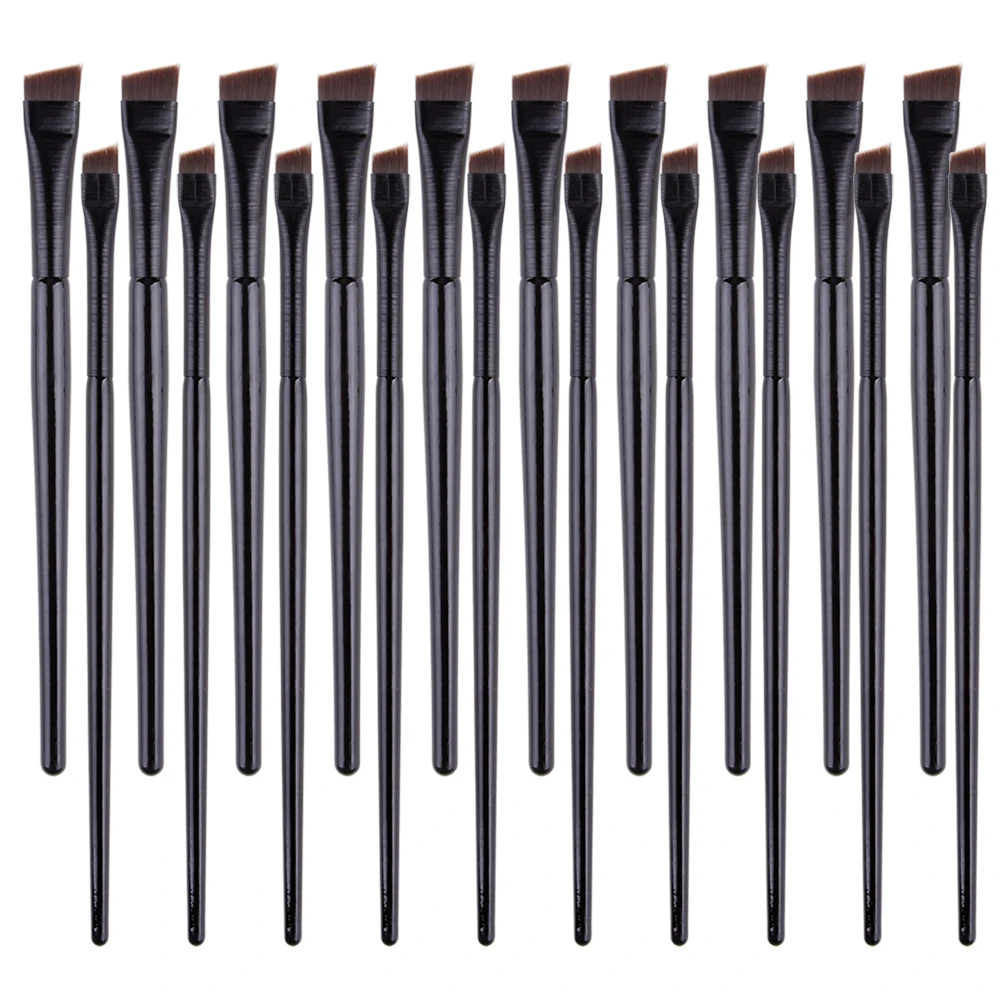 20er Set Abgewinkelte Eyeliner-Pinsel – Ultrafein & Präzise Für Augenbrauen Und Lidschatten – Synthetische Borsten