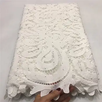 

Pure White Milk silk mesh Lace with Tulle Net Embroidered French Lace High Quality Nigerian Lace Fabrics For Wedding Dress F2500