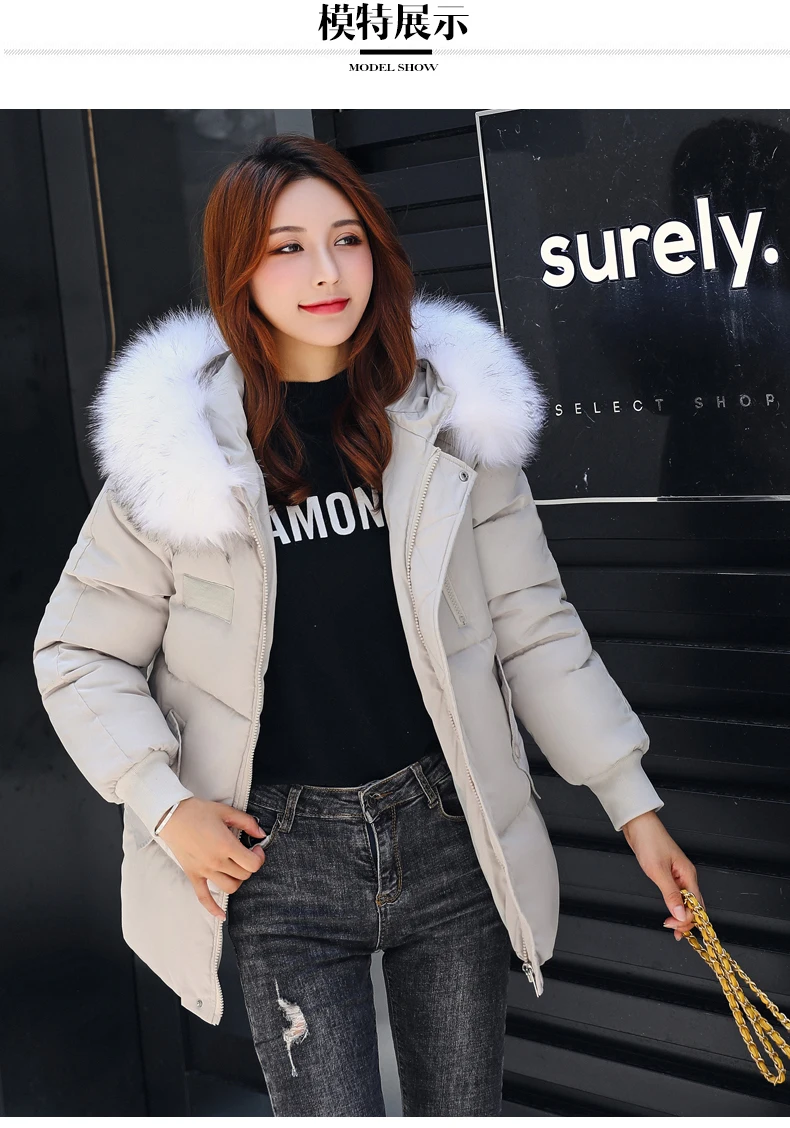 Fake raccoon fur collar parka down cotton jacket Winter Jacket Women thick Snow Wear Coat Lady Clothing Female Jackets Parkas