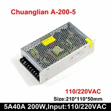 Chuangliang A-200-5 200W 5V 40A переключатель светодиодный Дисплей Питание высокое качество БП источник