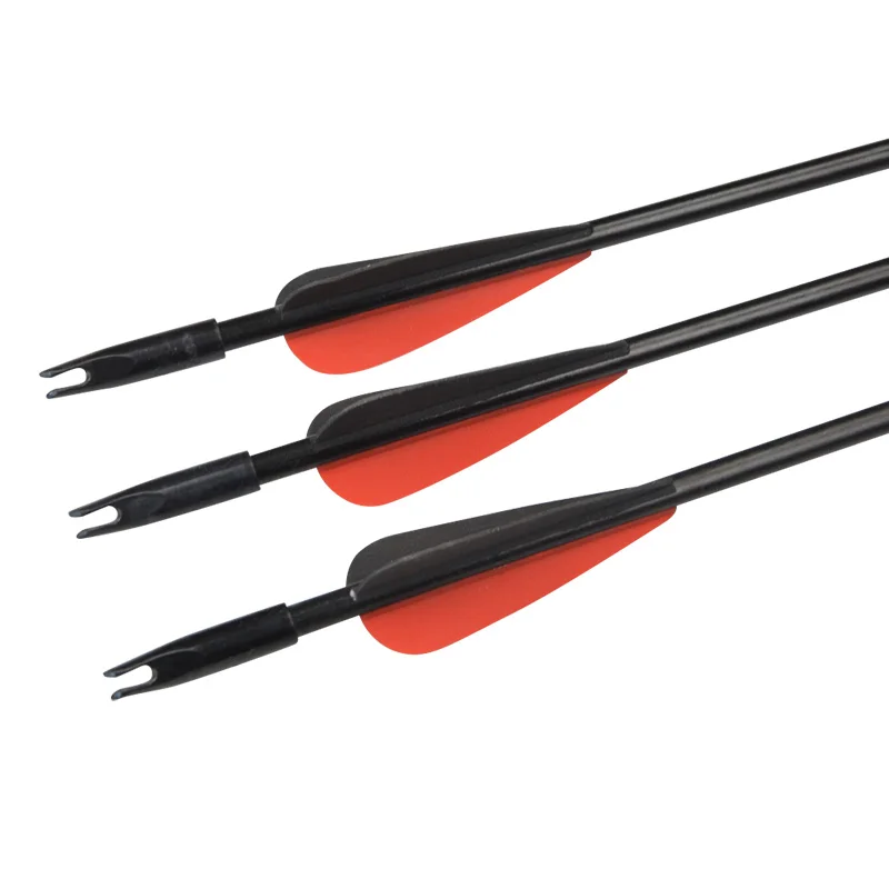 Arco e Flecha de Fibra de Vidro com Preto e Vermelho Pena para Recurvo Polegada Cor Composto Arco Tiro Caça Accessorie 6 - 12 Pçs 31.5 10 Arco e flecha