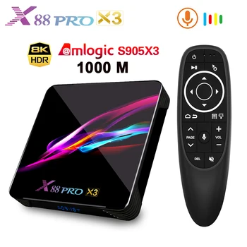 

X88 PRO X3 Amlogic S905X3 Smart TV BOX Android 9.0 4GB RAM 4K HD1000M 32GB 64GB 128GB 2.4G 5G Wifi Google Assistant Media Player