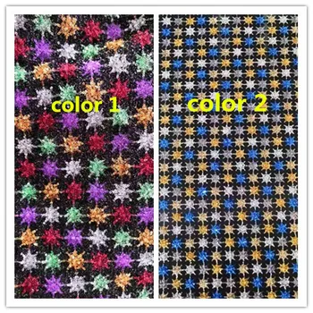 

yaking-9.4213 embroidered Mesh Tulle fabric Factory price sequins Nigerian lace fabrics