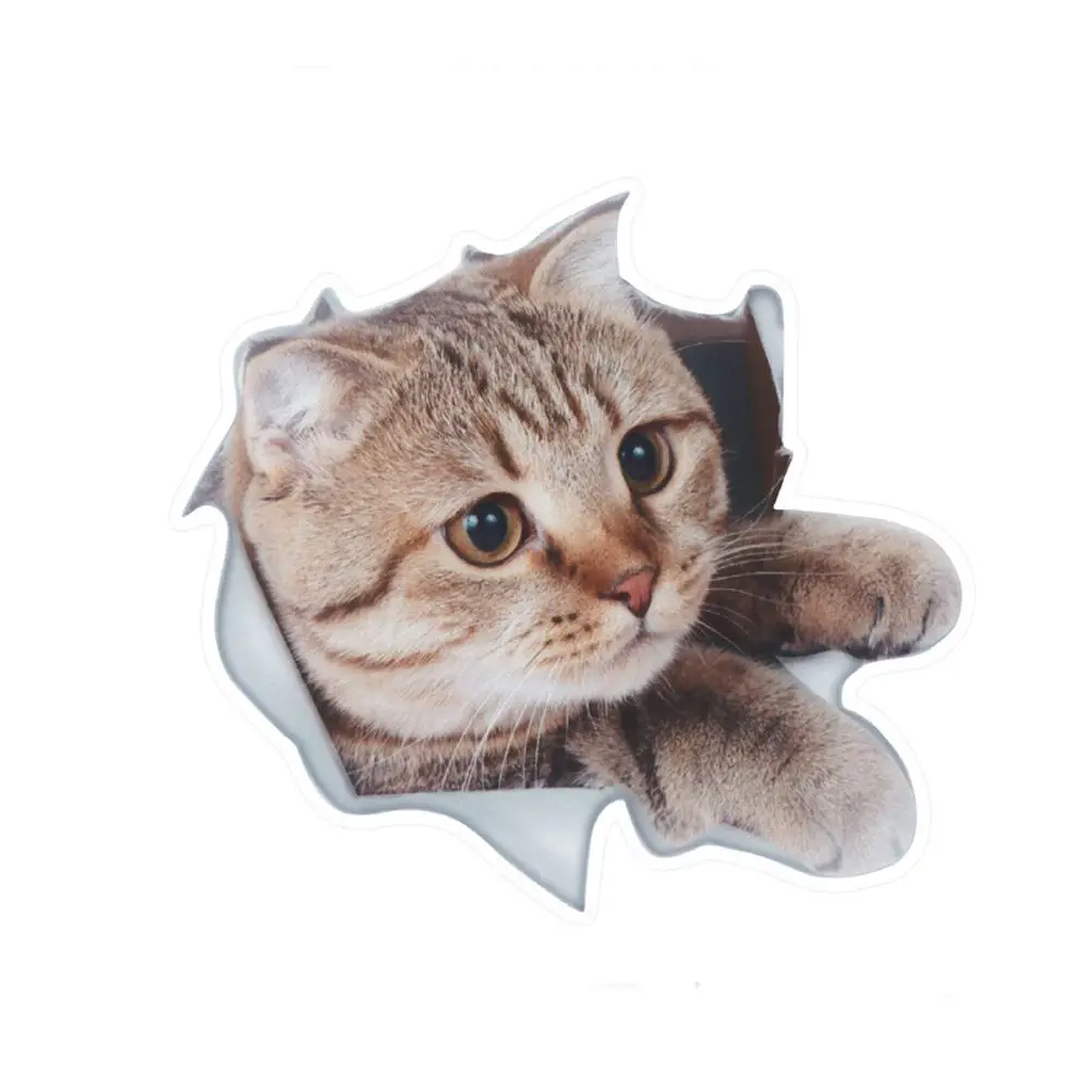 

Hot Sell 1pc Personality Car Sticker 3D Scratch and Peeking Kitten Sideways KK Vinyl Motorcycle Decal Waterproof Accessories