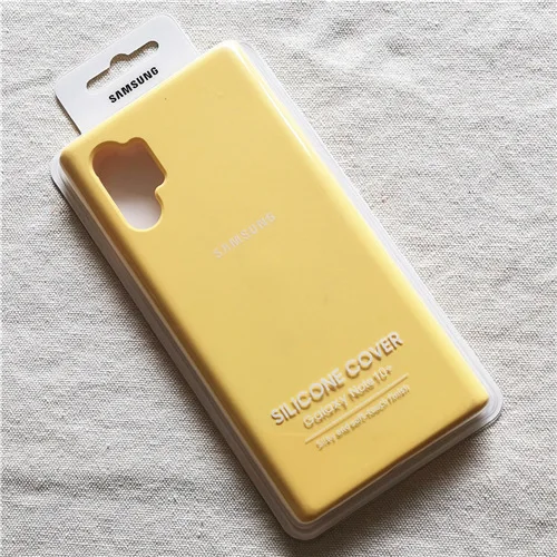 Жидкий силиконовый чехол для samsung Galaxy Note 10 Plus, шелковистый мягкий сенсорный чехол для Galaxy Note 10 10+ Pro Plus с коробкой - Color: Yellow