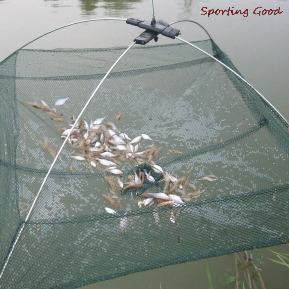 Foldable Mesh Baits Trap Cast Dip Net Crab Shrimp Smelt Eel Crab Lobster Minnows Shrimp Crawfish Net