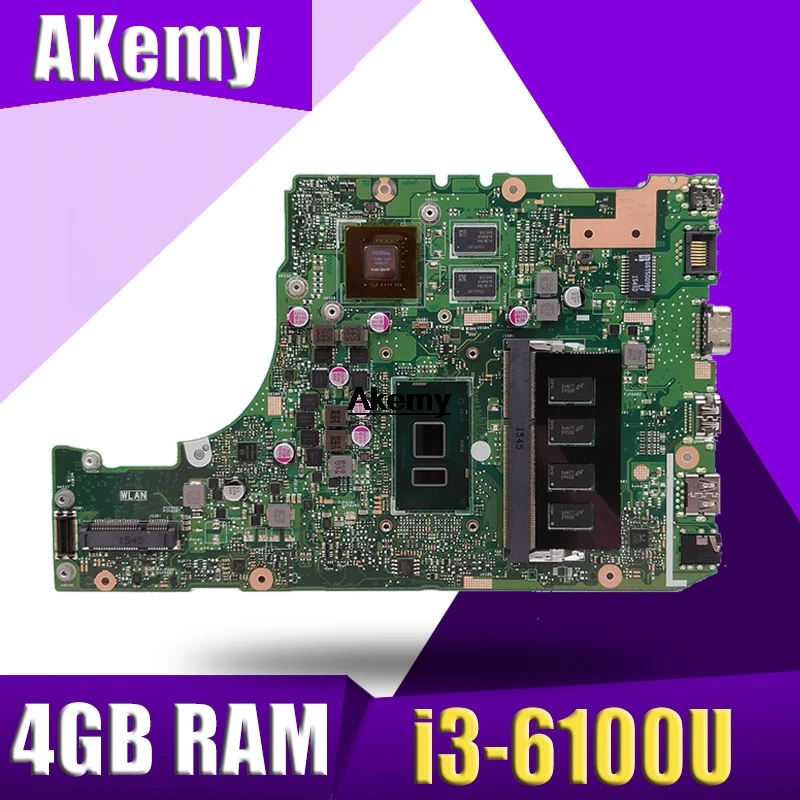

X302UV motherboard I3-6100 CPU 4G RAM mainboard For ASUS X302U X302UV X302UA laptop motherboard 90NB0BM0-R00020 Tested Workin