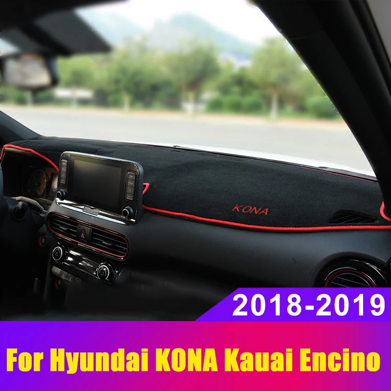 

Car Dashboard Covers Mat Avoid Light Pad Sun Shade Anti-slip Protector Carpets Trim LHD for Hyundai KONA Encino Kauai 2019