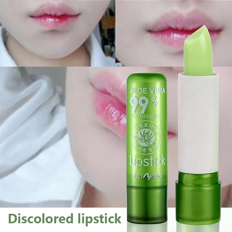 

Moisture Lip Balm Aloe Vera Natural Lip Balm Temperature Color changing Lipstick Long Lasting Nurture Protect Lips Makeup Change