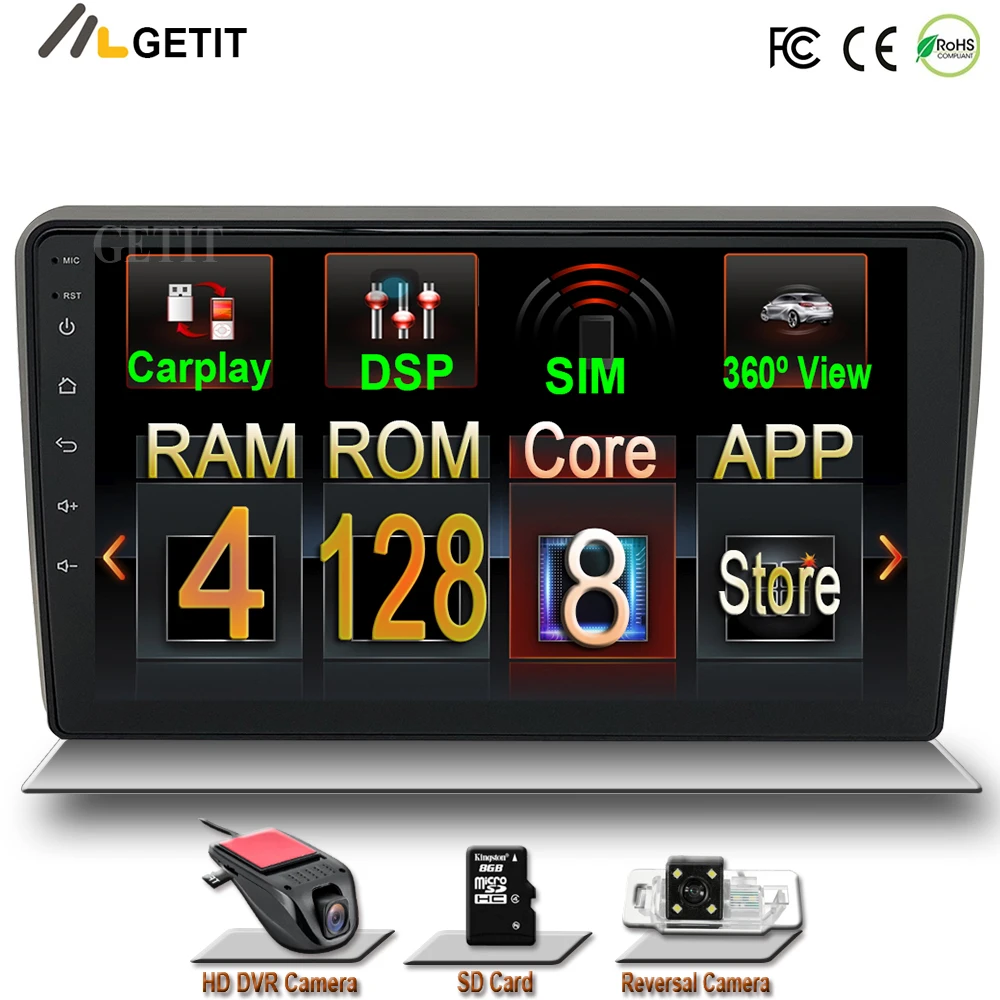 128G Android автомобильный стерео радиоплеер для Audi A3 8P S3 2003 2012 RS3 Sportback 2011 GPS навигация