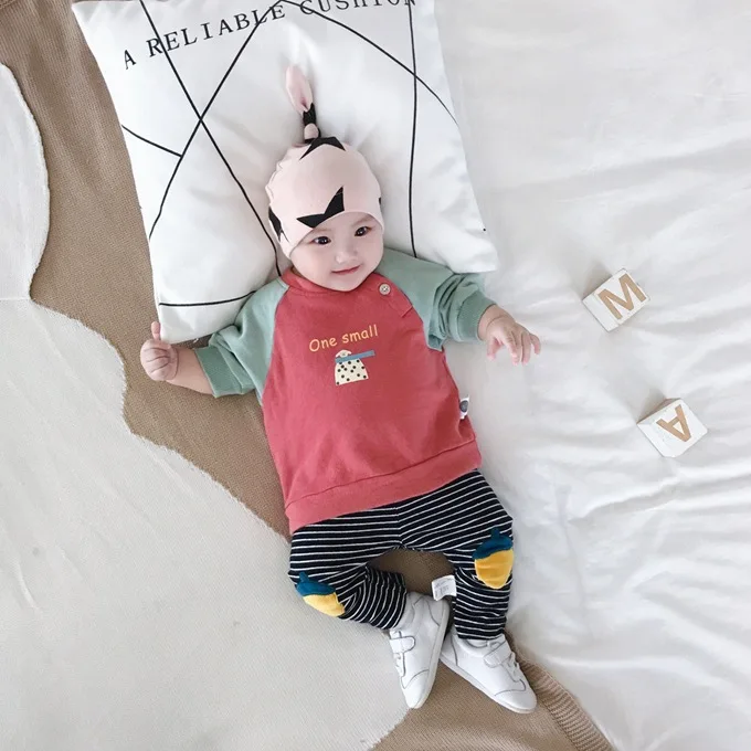 Мини Babe городская Одежда для младенцев Детские универсальные брюки; сезон весна-осень; новые продукты детская одежда платья в полоску с рисунком, детская одежда