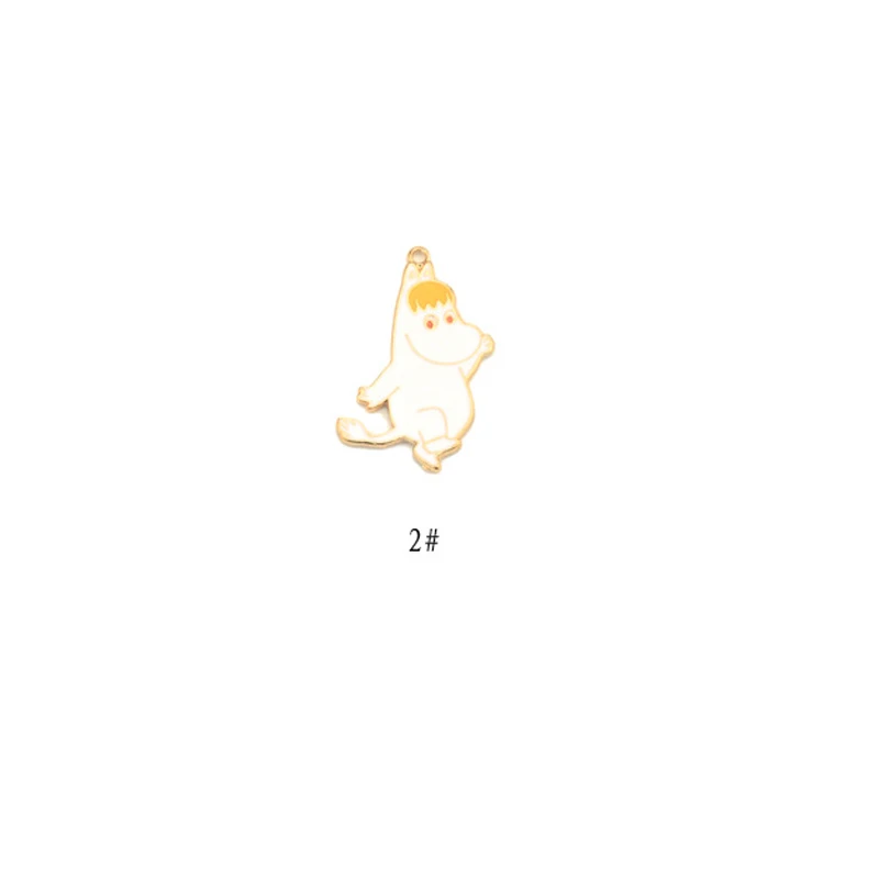 10 шт. маленькие животные эмалированные Подвески сплав самодельные Украшения, Аксессуары Бегемот Луна кошка полярный медведь серьги с подвесками Плавающий Шарм YZ591 - Окраска металла: 2
