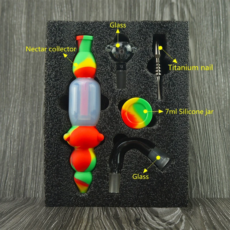 Nectar Bho титановый гвоздь-амфибия силиконовый nectar коллектор курительная трубка со стеклянным силиконовым коллектором
