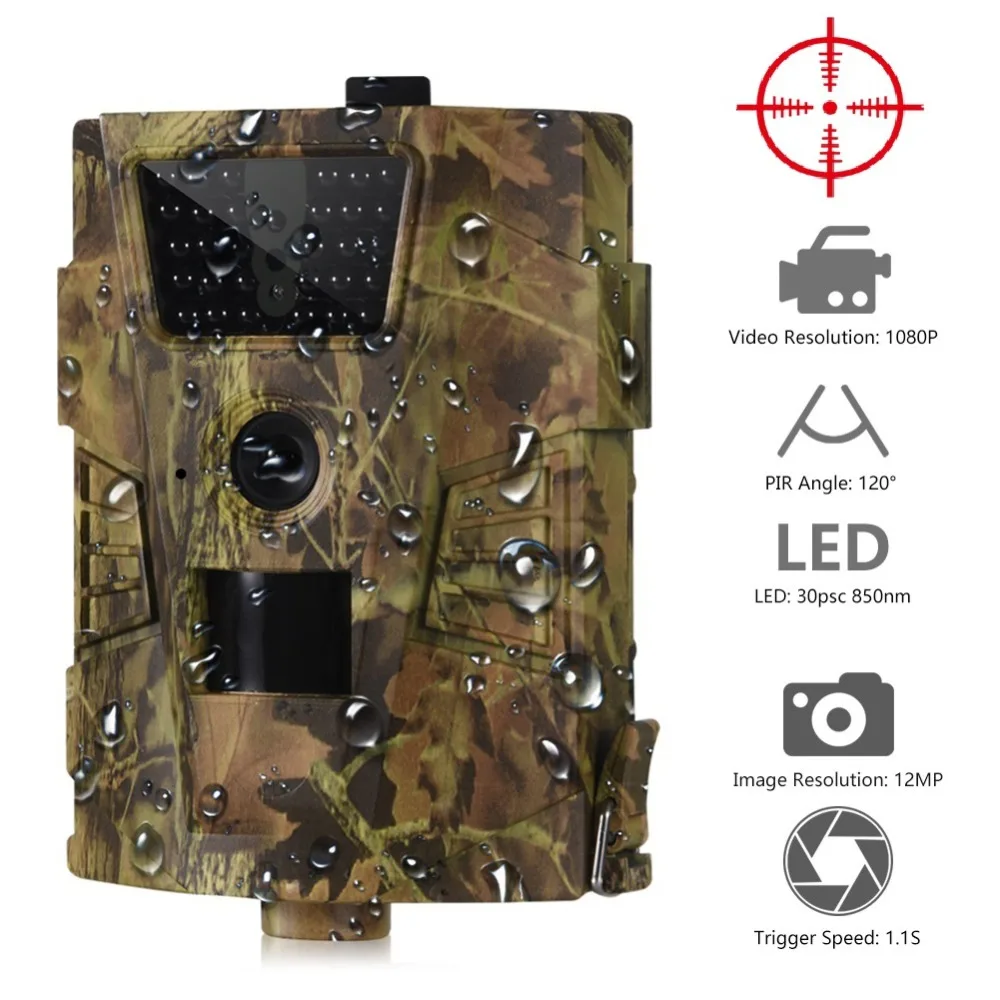 HT-001B охотничья камера 12MP 1080P 30LED 850nm IP54 Водонепроницаемая камера с углом обзора 120 градусов