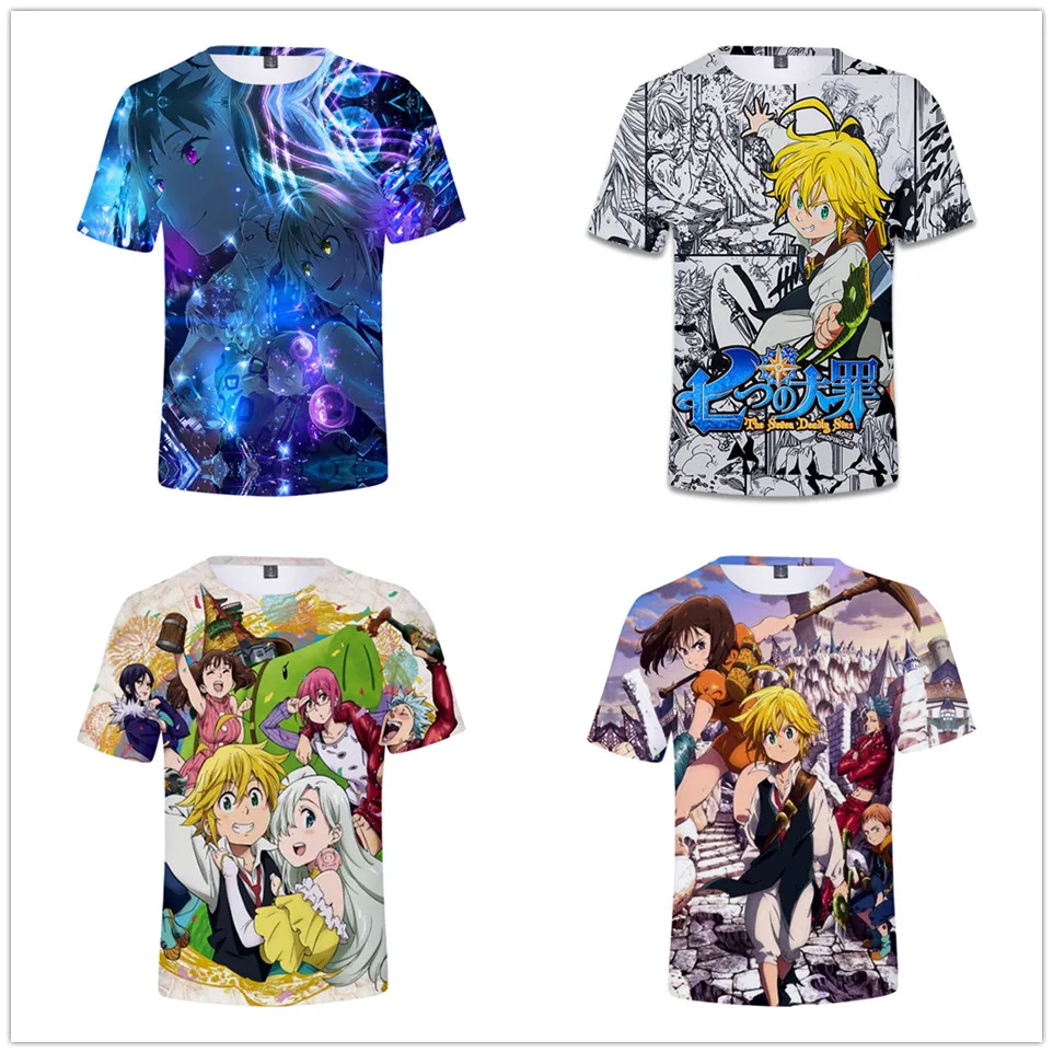 Футболки для мальчиков и девочек семь смертных грехов Nanatsu No Taizai Meliodas детская