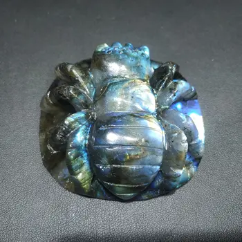 

Natural crystal carvings labradorite spider high reflesh crystal quartz animals