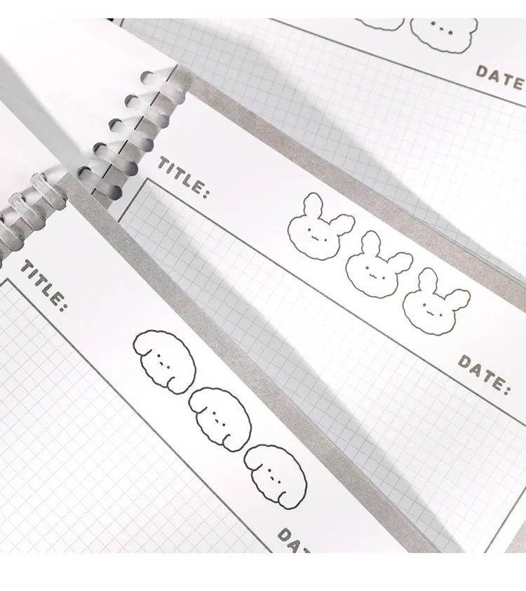 B5 Cute Loose-Leaf Notebook 30Sheets Cute Cartoon Animal Bear Rabbit Puppy Refillable Notebook Diary Journal Memo Pads