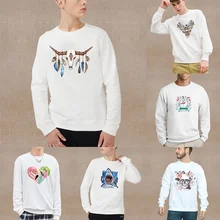 Hoodies masculinos primavera outono streetwear em torno do pescoço moletom casual impressão de manga longa topos adolescentes streetwear moda hoodies