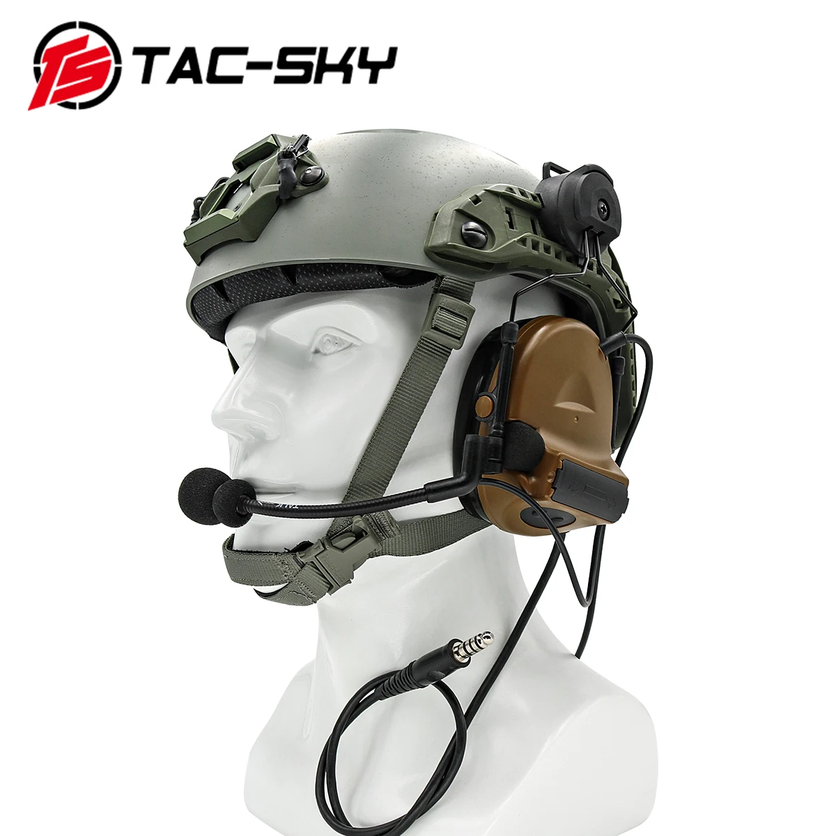 TAC-SKY COMTAC II Helmet Bracket Edition Tactical headset and Tactical PTT u94ptt and Military headset Peltor Comtac Headband CB chemical gloves