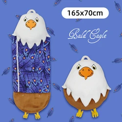 Saco de dormir grande de dibujos animados, almohada de felpa de águila calva, regalo de cumpleaños para niños, puede dormir bien, nuevo
