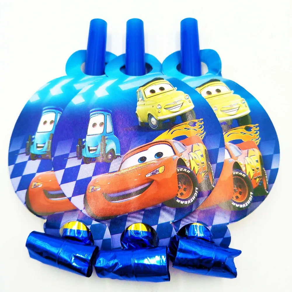 6 шт./компл. Lightning Mcqueen мальчиков вечерние поставки выбросы, одежда на день рождения, праздник вечерние Шум чайник, украшенные изображениями из мультфильмов комплект