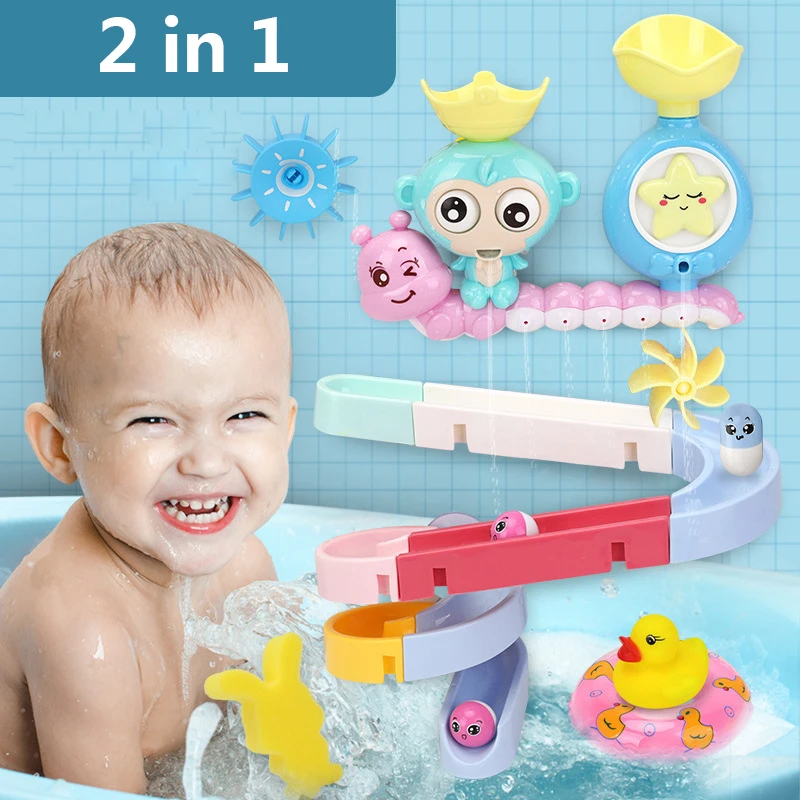 Jouets De Bain Pour Bebe Ventouse Murale Piste De Course En Marbre Baignoire Jeux D Eau Ensemble De Jouets Pour Enfants Bricolage Aliexpress Jeux Et Loisirs
