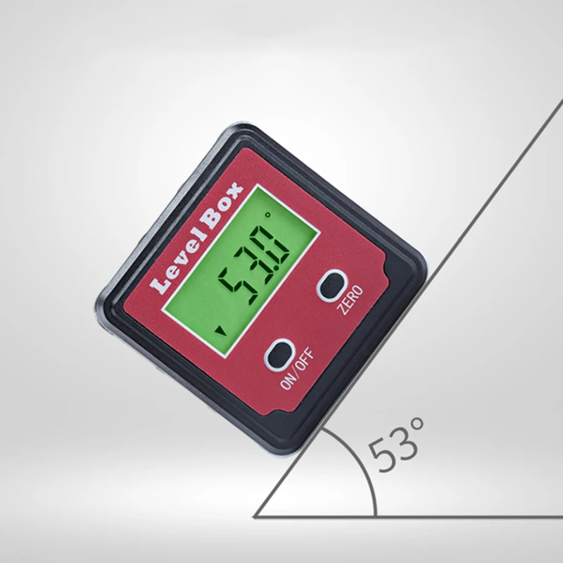 Высокая точность цифровой транспортир Красный Синий Подсветка Инклинометр уровень Коробка Угол Finder Калибр коническая коробка с магнитным основанием