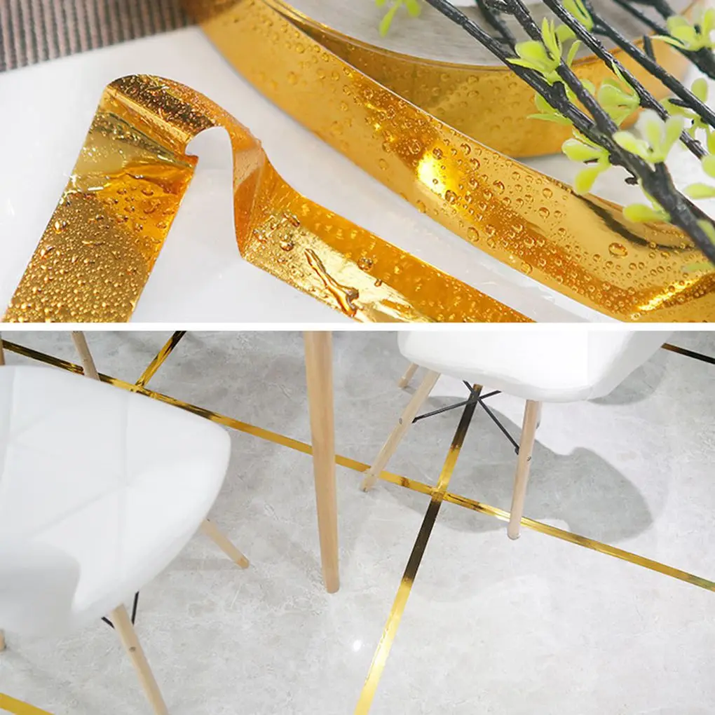 

Feiqiong Gold Floor Tile Sticker Waterproof Anti-moisture Decor Living Room PVC Wall Sticker Self Adhesive Tiles Tape Stickers