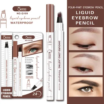 

Liquid Ink eyebrow pencil waterproof 4 fork brow pencil 1ML 4 Fork Eyebrow Pen Waterproof Tattoo Eye Brow