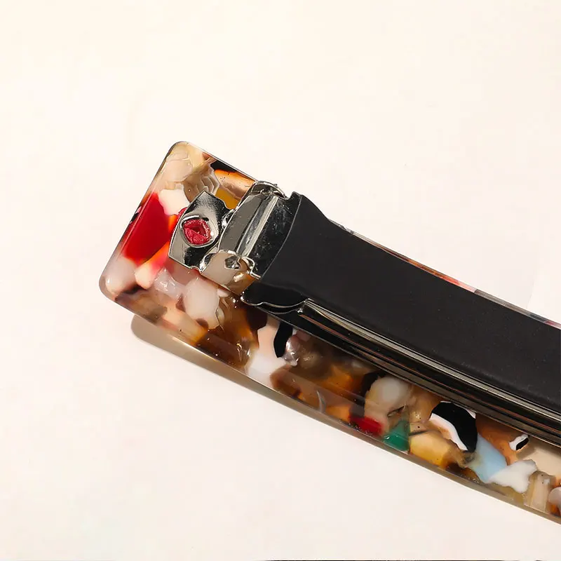 Women Bling Glitter Hairpins Square Geometric Leopard Marble Acetate Colorful Barrettes Hair Clips Hairgrips Hair Accessories wedding hair clips