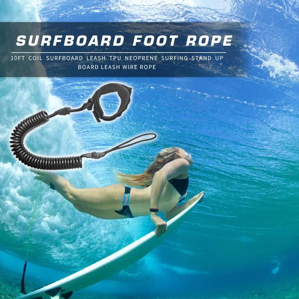 Coiled Surfboard Leash Surfing Stand UP Paddle Board Ankle Leash Sup Board Foot Leg Rope Surfboard Raft Kayak Rope surfboard leash