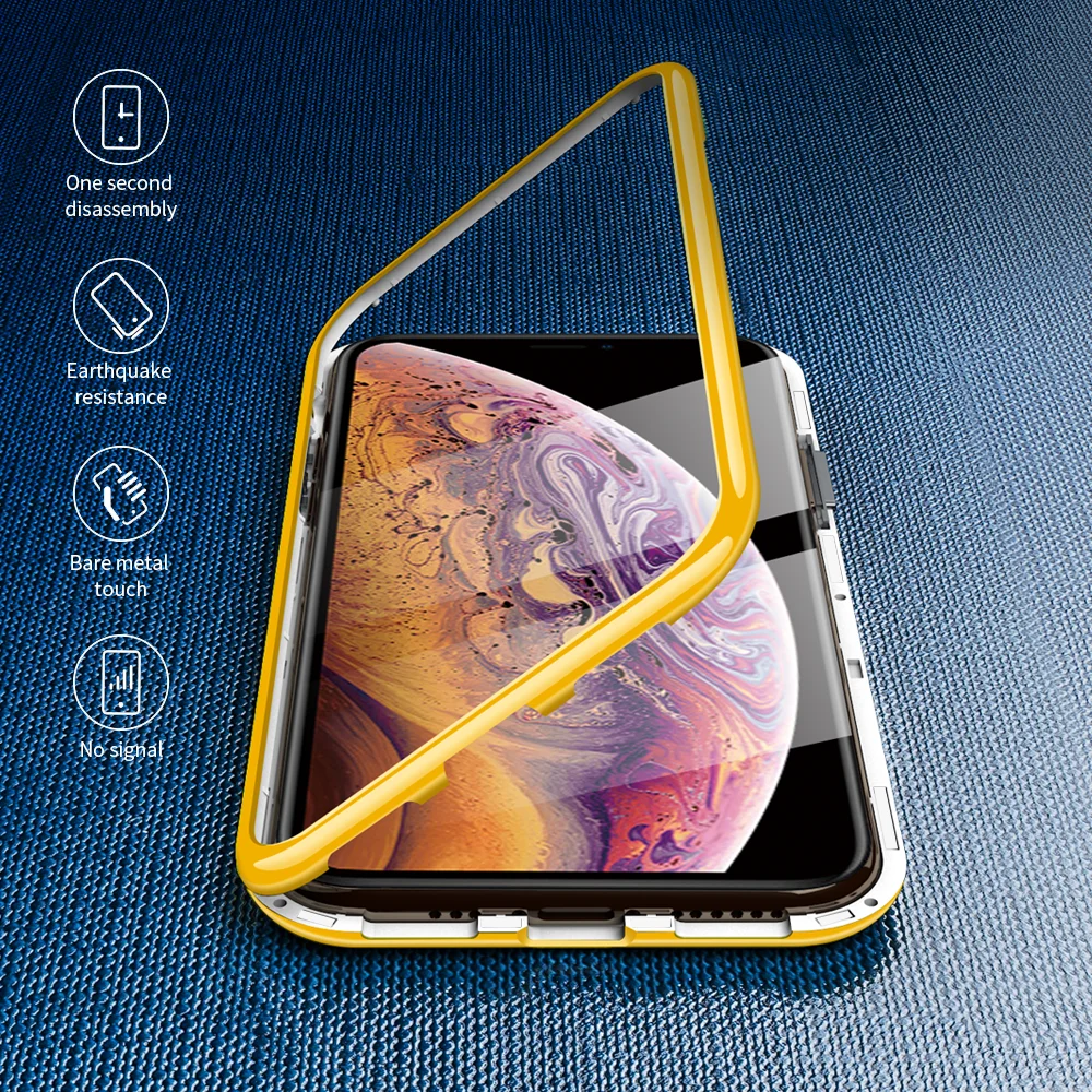 Чехол с магнитной адсорбцией для iPhone 11 Pro Max 11 Pro 11 Macron цветной стеклянный чехол для iPhone XS Max XR XS 7 8 6 6S Plus