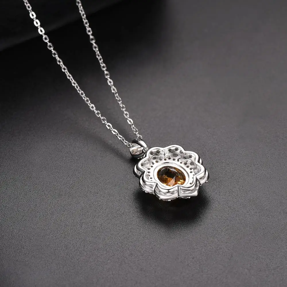 Hutang 2.02ct цитриновый кулон натуральный драгоценный камень Твердые стерлингового серебра 925 ожерелье изящные элегантные ювелирные изделия для женщин Новинка
