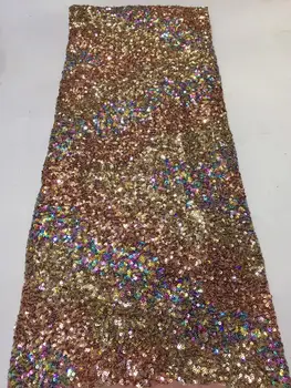 

2019 Latest African Net Lace Fabric 2019 High Quality Sequins Nigerian Wedding Lace Fabrics French Tulle Lace Material