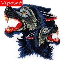 Вышивка нашивки с изображением волка для курток, значки с животными для джинсов, аппликация волка, A353