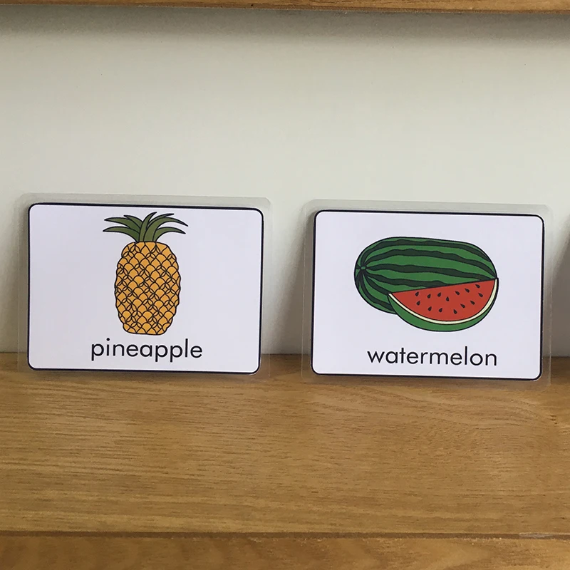 

22pcs Fruit Cognitive Card Early English Learning Flash Cards Study Educational Teaching Tool Memory Game for Kids