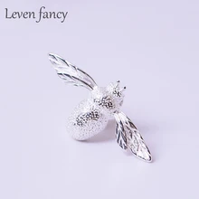 Корейская маленькая пчелиная брошь, 925 пробы, серебряная, милая, животное, насекомое, воротник, игла, булавка для одежды, броши на Хэллоуин, подарок на Рождество