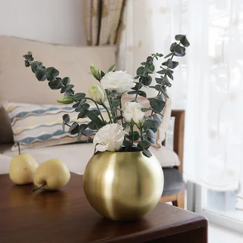 

Stainless Steel Vase Unbreakable Metal Flower Vase Home Living Room Decoration Golden Polished Flowerpot Minimalist Crafts