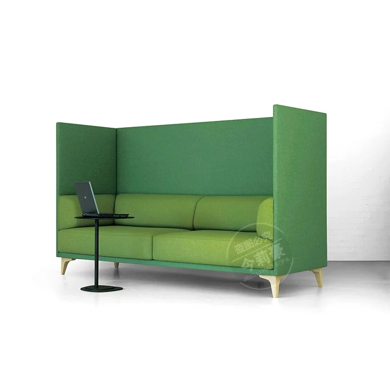 

Office Cubicles Cabin Seat for Privacy Working Space / Waiting Room Booth Sofa, Woolens Fabric Upholstery