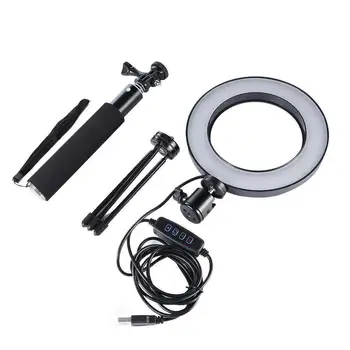 

Dimmable LED Studio Camera Ring Light USB Charging 6 inch Wire Control Photo Phone Video Fill Light