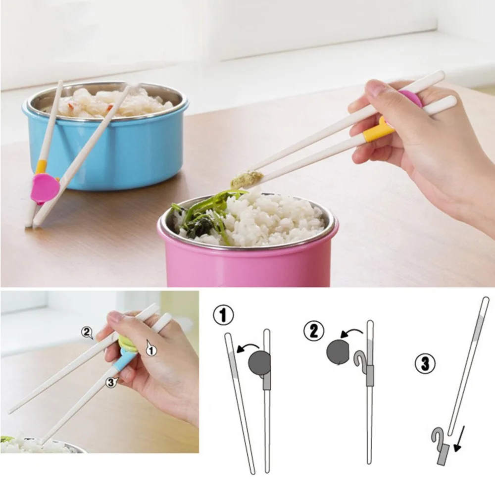 A Pair/Set Children Chopsticks Kids Baby Enlightenment Learning Training Chopsticks Easy To Use Chopsticks For Beginner