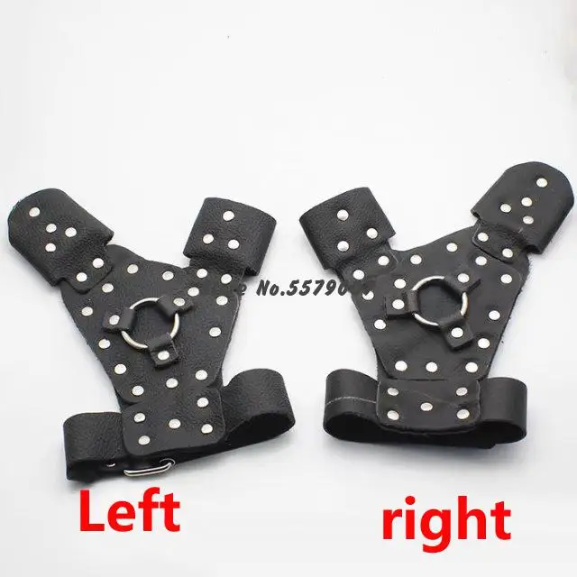 Guante de seguridad de caza para mano izquierda/derecha, Protector de mano de acero para tirachinas de pesca, tiro con arco